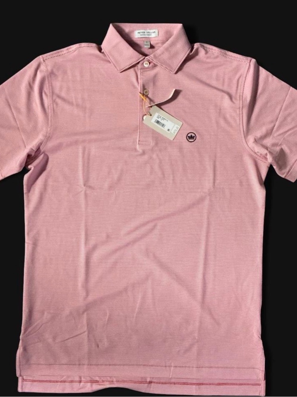 Peter Millar Polo red/white micro stripes NWT Small [Style # MS26EK11S]